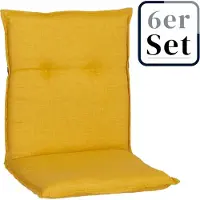 Green Spirit 6er Set Niedriglehner Auflage Brovine, Motiv - marmoriert, gelb, 101x50,0x6,0cm