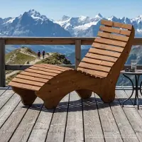 TUGA-Holztech Holzliege Wellenliege "Ruhe-Vroni" (Thermoholz) Breite 70cm Waldsofa