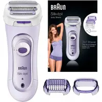 Braun Silk-Epil 5560 Damenrasierer-Wet und Dry, 3 Aufsätze, sanfte Rasur LS5560