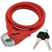 Tonyon TY-560 Fahrradschloss Stahlkabel 120 cm Rot