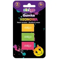 Strigo Neon Radiergummi 3 Stück Schlamperetui Zubehör
