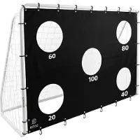 Retoo Fußballtor mit Torwand 240 x 170 x 85 cm Training für Garten Kinder & Erwachsene, Soccertor,, Fußballtraining Stahl, Tor Fußball,