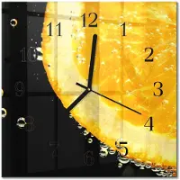 Drukarnia Piga Tulup Glasuhr Wanduhr Küchenuhr Echt-Glas 30x30 cm Modern Dekorativ Geräuschlos Schwarzen Zeigern - Zitronensäure