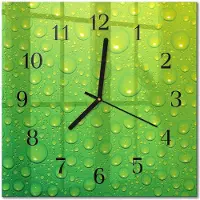 Drukarnia Piga Tulup Glasuhr Wanduhr Küchenuhr Echt-Glas 30x30 cm Modern Dekorativ Geräuschlos Schwarzen Zeigern - Tropfen