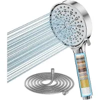 OEM Handbrause mit 6 Sprühströmen - Wasser sparend - Filter in 20 Schichten - für hartes Wasser - Entfernung von Restchlor, Bakterien und Schwermetallen