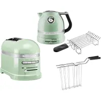 KitchenAid Artisan Frühstücksset inkl. Wasserkocher 5KEK1522, 2 Scheiben Toaster 5KMT2204 und Brötchenaufsatz Pistazie