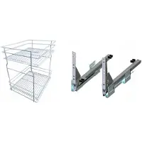REJS Cargo-Auszug Weiß 40cm 2 Ebenen Push-to-Open