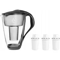 Dafi Elegante LED Wasserfilterkanne Schwarz 2L 3 Kartuschen