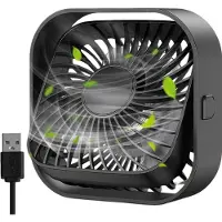 Axvcuxio Mini USB Ventilator,Tragbarer Tischventilator mit 360° Drehbarer Kopf,3 Geschwindigkeitsstufen,Leiser 40db,Antirutschmatte