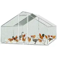 OEM Außen 3×4×2 m - Tierschutzstall Verzinkt Stahl - Mit Wasserfest & UV-Resistenter Sonnenschirm - Sicherer Schiebeverschluss - Für Hühner und kleine Tiere
