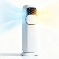 Zelurxx 4-in-1 Luftkühler mit Heizfunktion, Luftbefeuchter & Luftreiniger, 45 W Luftkühlung, 2000 W PTC-Heizung, 12 Std. Timer, Oszillation