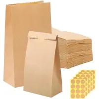 Sonstiges Papiertüten Adventskalender Klein 60 Stück 9x18x5.5cm Braun Kraftpapier mit Aufkleber