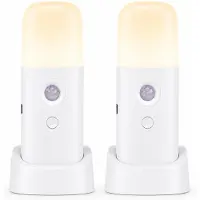 Dopwii Bewegungssensor Nachtlampe, kabellos, stufenlos dimmbar, tragbar, energiesparend, vielseitig einsetzbar für Bett, Treppe, Wohnzimmer, Outdoor