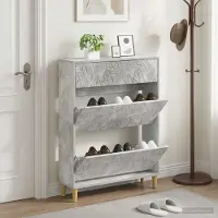 vidaXL Schuhschrank DELFT 78 x 24 x 103 cm Holzwerkstoff Betongrau