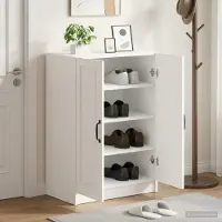 vidaXL Schuhschrank UTRECHT 59,5 x 39,5 x 87 cm Holzwerkstoff Weiß