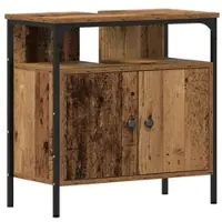 Helloshop26 - Vintage-Waschtisch mit viel Stauraum 60 x 30 x 60 cm aus Altholz