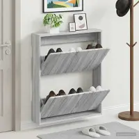 vidaXL Wandmontierter Schuhschrank ZWOLLE 71 x 17 x 86 cm Sonoma-Grau