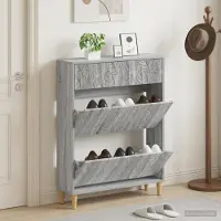 vidaXL Schuhschrank DELFT 78 x 24 x 103 cm Holzwerkstoff Sonoma-Grau