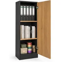 VCM Mehrzweckschrank mit 1 Drehtür, 38 x 114 x 32 cm, Wohnzimmerschrank, Büroschrank und Aufbewahrungsschrank mit 3 Fächer - Dilos