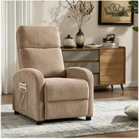 HTI Jasna Cordstoff Sessel Braun mit manueller Relaxfunktion B/H/T 66,5x103x90 cm