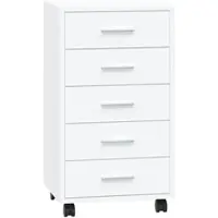 Helloshop26 - Moderne flexible Schubladeneinheit fürs Büro 33 x 38 x 63 cm aus hochglänzendem weißem Holzwerkstoff 02_0047078