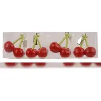Décoris 4 Tischdeckenbeschwerer Kirsche 6x5x3cm Keramik Tischdeckengewichte Gewichte zum Beschweren Tischdecken Beschwerer Tischtuchhalter Tischtuchgewichte