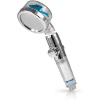 Easymaxx 15116, Handduschbrause mit Kopf, Blau, Silber, Acrylnitril-Butadien-Styrol (ABS), Polypropylen (PP), Gummi, Edelstahl, Zimmerdecke, 180 g, 50 mm