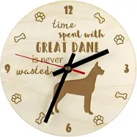 Art-Dog Deutsche Dogge, Ulmer Dogge, Große Dogge I - Uhr mit Hund, Holzuhr mit Gravur, personalisierte Uhr von