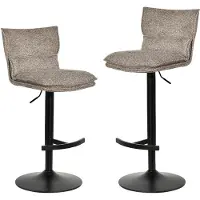 Duhome Barstuhl 2er Set Höhenverstellbar Barhocker Drehbar aus Bouclé Küchenhocker mit Fußstütze Polsterhocker für Bistro Bar Küche, Grau