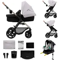 Kinderkraft MOOV 2 4-in-1 Kombikinderwagen, Moonlight Grey, Kinderwagen, 2 in 1