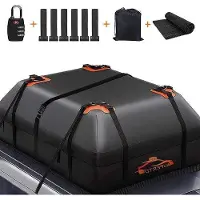 Famanu Dachbox Wasserfest 15 Kubikfuß - Für Alle Fahrzeuge - Anti-Rutsch-Matte - Schloss - 6 Türhaken