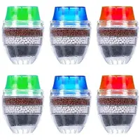 Sonstiges Wasserhahnfilter Aktivkohle 6 Stück 6-Schicht Filtration Reduziert Kalk Chlor Transparent Blau Rot Hellgrün