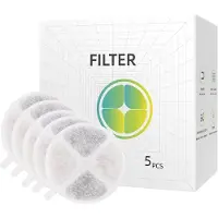 Petsuper Ersatzfilter für Haustier Wasserbrunnen 5 Stück 4-stufige Filtertechnologie für 1.8L/62oz Brunnen