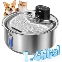 Sonstiges Trinkbrunnen für Hunde & Katzen 5,5 L Edelstahl Kabellos 5000mAh Akku Bewegungsmelder Leise 6-Stufen Filter Schwarz