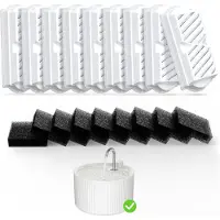 Sonstiges Ersatzfilter für Katzenbrunnen 9 Aktivkohlefilter + 9 Vorfilterschwämme für 2,2L Keramikbrunnen