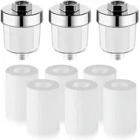 Sonstiges Wasserfilter Dusche 3 Stück mit 6 Ersatzfiltern, Universeller Duschkopf Filter für hartes Wasser