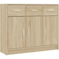 vidaXL Sideboard Sonoma-Eiche 91x28x75 cm Holzwerkstoff