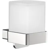 Emco loft Flüssigseifenspender, Wandmodell, mit Stulpbecher, satiniertes Kristallglas, 052101603, Farbe: Edelstahl