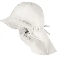 Maximo Sonnenhut , Damen, Gr. 49, weiß, Popeline, Baumwolle, unifarben, Hüte Sonnenhut, mit Nackenschutz, mit Schleife, mit Bindeband, basic, bequem, Topseller