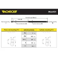 Monroe Gasfeder, Motorhaube ml6421 für SUBARU