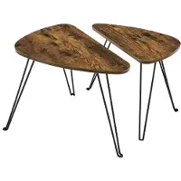 Vasagle Beistelltische 2er Set dreieckig Couchtische, Industrie-Design