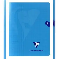 Clairefontaine 10x Heft Mimesys, 17x22 cm, 24 Blatt 90g, französische Lineatur Seyès, Einband aus Polypropylen - Blau 323751C