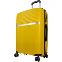 Monopol Hartschalenkoffer Trento mittlerer PP Reisekoffer 62L Weekender mit 4 Rollen gelb