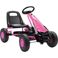 MEIYOU Pedal-GokartfürKinder,höhenverstellbarerSitz,EVA-Räder,Bremse,Kupplung,3-8Jahre,Rosa