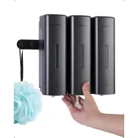 Markenlos Duschspender mit bohrfreier Wandmontage für Shampoo und Conditioner, platzsparend, dreifach