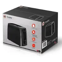 Ito electronics Kompakter Toaster 650 W – 6 Bräunungsstufen – Schwarz – 2 Schlitze