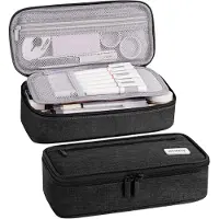 BundiGlassware Federmäppchen Federtaschen Mäppchen Etui Stifte 5 Fach, Große Kapazität Pencil Case Großes Federmäppchen Tasche Halter Schrein Zippered Desk Organizer
