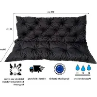 OEM Außenkissen Palletsitz - Gartenkissen Loungekissen - Außen Sitzmöbel - wasserdichtes Material - 180 x 110 cm - Schwarz