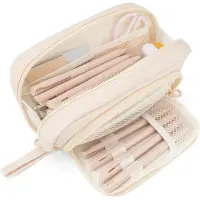 BundiGlassware Federmäppchen Mäppchen Mädchen Große Kapazität Federtasche 3 Fächer Etui Schule Federmappe Jungen Mäppchen Teenager Erwachsene für Schule & Büro
