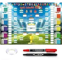 OEM Fußball-Weltmeisterschaft 2026, Dekorativer Poster mit 2 Stiften, 150 x 90 cm, Inklusive 48 Teams und Ergebnisse der Knockout- und Finale-Spiele